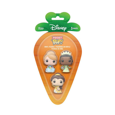 Image of Disney - Cinderella, Belle, Tiana Carrot Pocket Pop! 3-Pack