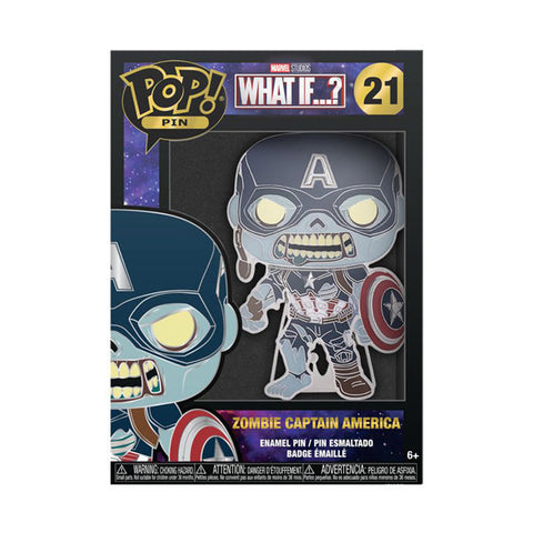 Image of What If - Zombie Captain America 4" Pop! Enamel Pin