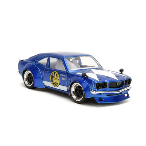 Image of Power Rangers - 1974 Mazda RX-3 (with Blue Ranger) 1:24 Scale Diecast Vehicle Set