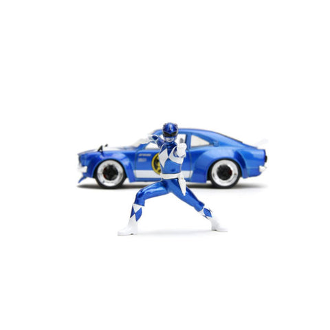 Image of Power Rangers - 1974 Mazda RX-3 (with Blue Ranger) 1:24 Scale Diecast Vehicle Set