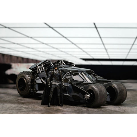Image of Batman: Dark Knight Trilogy - Batmobile with Batman (Black Camo) SDCC 2023 Exclusive 1:24 Scale
