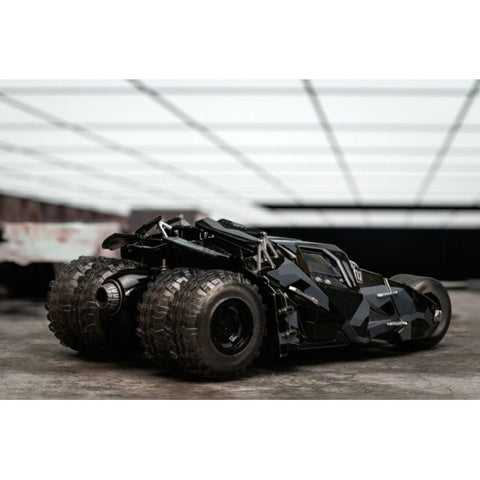 Image of Batman: Dark Knight Trilogy - Batmobile with Batman (Black Camo) SDCC 2023 Exclusive 1:24 Scale