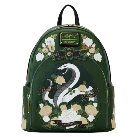 Image of Harry Potter - Slytherin House Floral Tattoo Mini Backpack