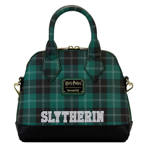 Image of Harry Potter - Slytherin Patch Varsity Plaid Crossbody Bag