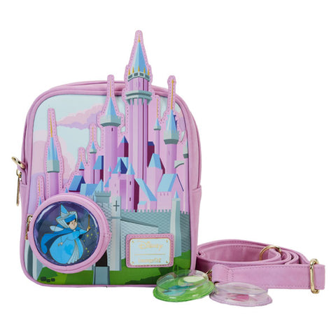 Image of Sleeping Beauty -Castle Three Good Fairies Stained Glass Crossbody Bag