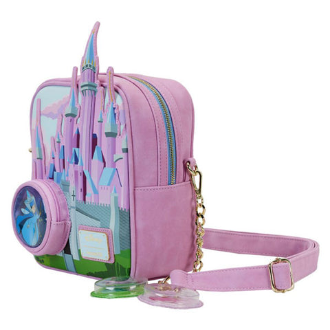 Image of Sleeping Beauty -Castle Three Good Fairies Stained Glass Crossbody Bag
