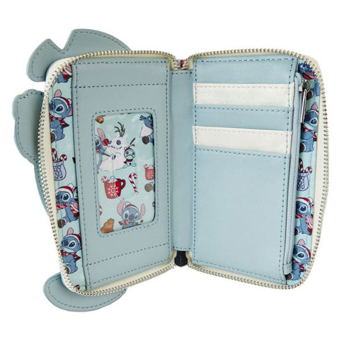 Image of Lilo & Stitch - Stitch Holiday Glitter Zip Around Wallet