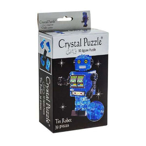 3d Blue Tin Robot Crystal Puzzle (39 Pieces)
