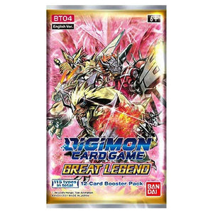 Digimon Card Game Series 04 Great Legend BT04 Booster X 6 (6 pack bundle)