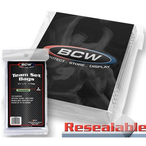 BCW Team Set Bags Resealable (3" 3/8 x 5")