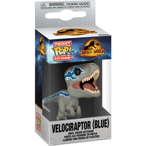Image of Jurassic World 3: Dominion - Velociraptor (Blue) Pocket Pop! Keychain