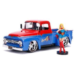 DC Bombshells - Supergirl 1956 Ford F100 1:24 Scale Hollywood Rides Diecast Vehicle