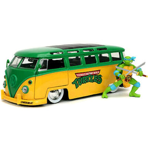 Teenage Mutant Ninja Turtles - '62 VW Bus w/Leonardo 1:24 Scale Hollywood Ride
