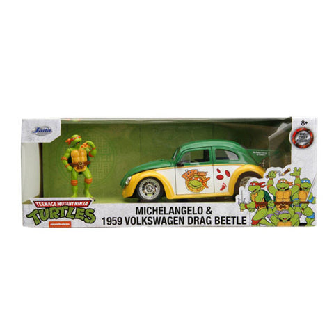 Image of TMNT (TV 1987) - VW Beetle with Michelangelo 1:24 Scale