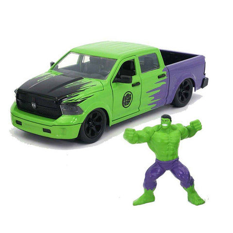 Image of Marvel Comics - 2014 Dodge Ram 1500 1:24 Scale Hollywood Rides with Hulk Set