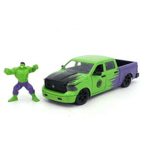 Marvel Comics - 2014 Dodge Ram 1500 1:24 Scale Hollywood Rides with Hulk Set