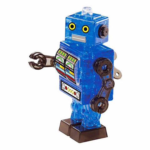 Image of 3d Blue Tin Robot Crystal Puzzle (39 Pieces)