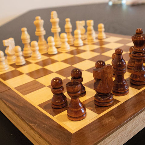 Image of LPG Wooden Folding Chess/Checkers/Backgammon Set 30cm
