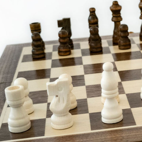 Image of LPG Wooden Folding Chess/Checkers/Backgammon Set 35cm