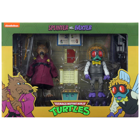 Image of Teenage Mutant Ninja Turtles - Splinter & Baxter Stockman 7inch Action Figure 2-pack